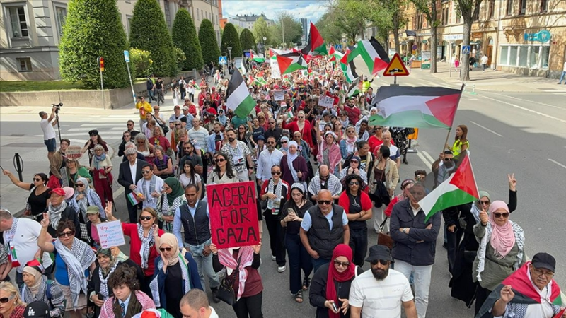 İsveç'te İsrail'in Gazze'ye yönelik saldırıları protesto edildi